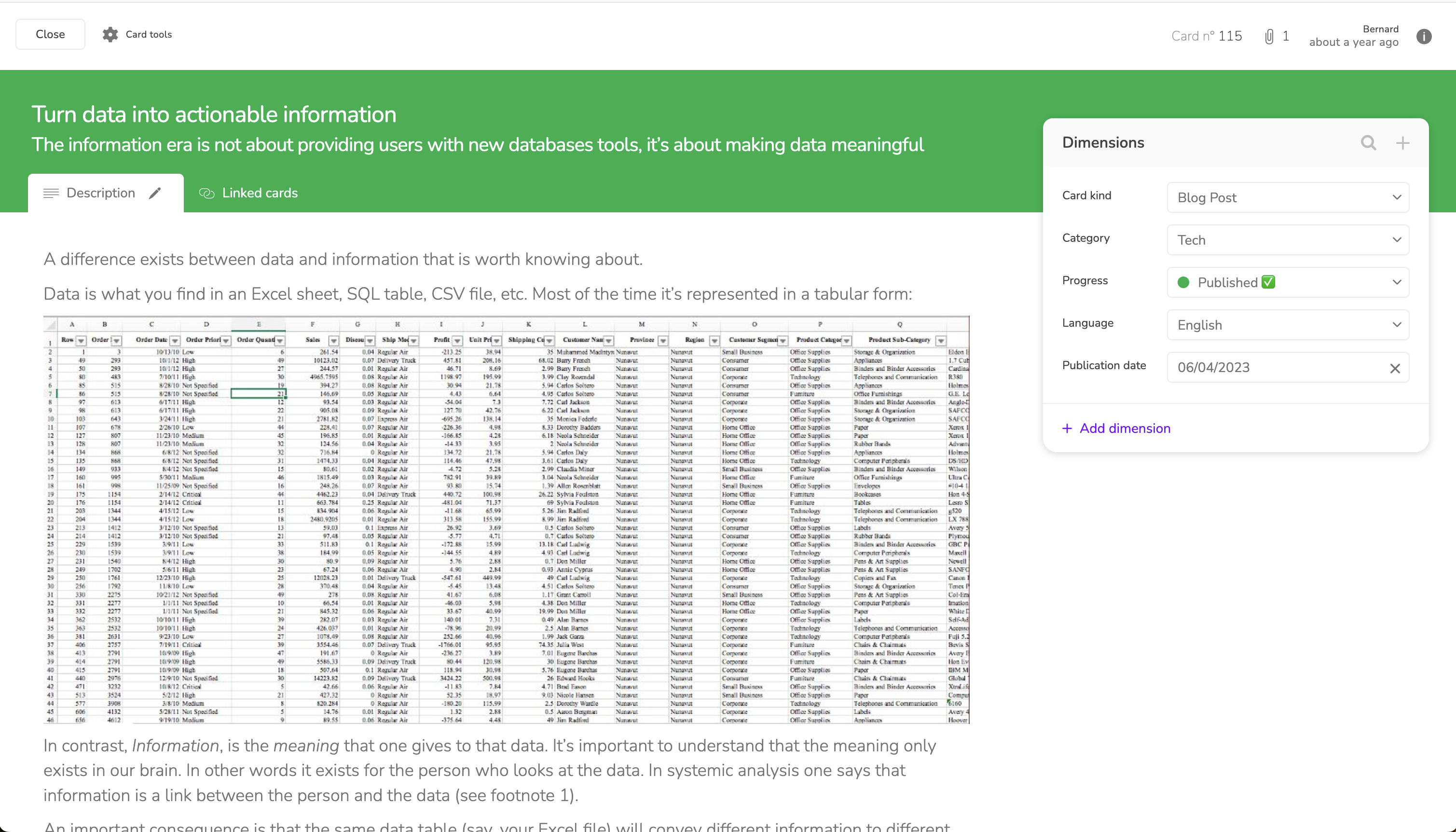 Card details provide room for text, card links, and custom fields.