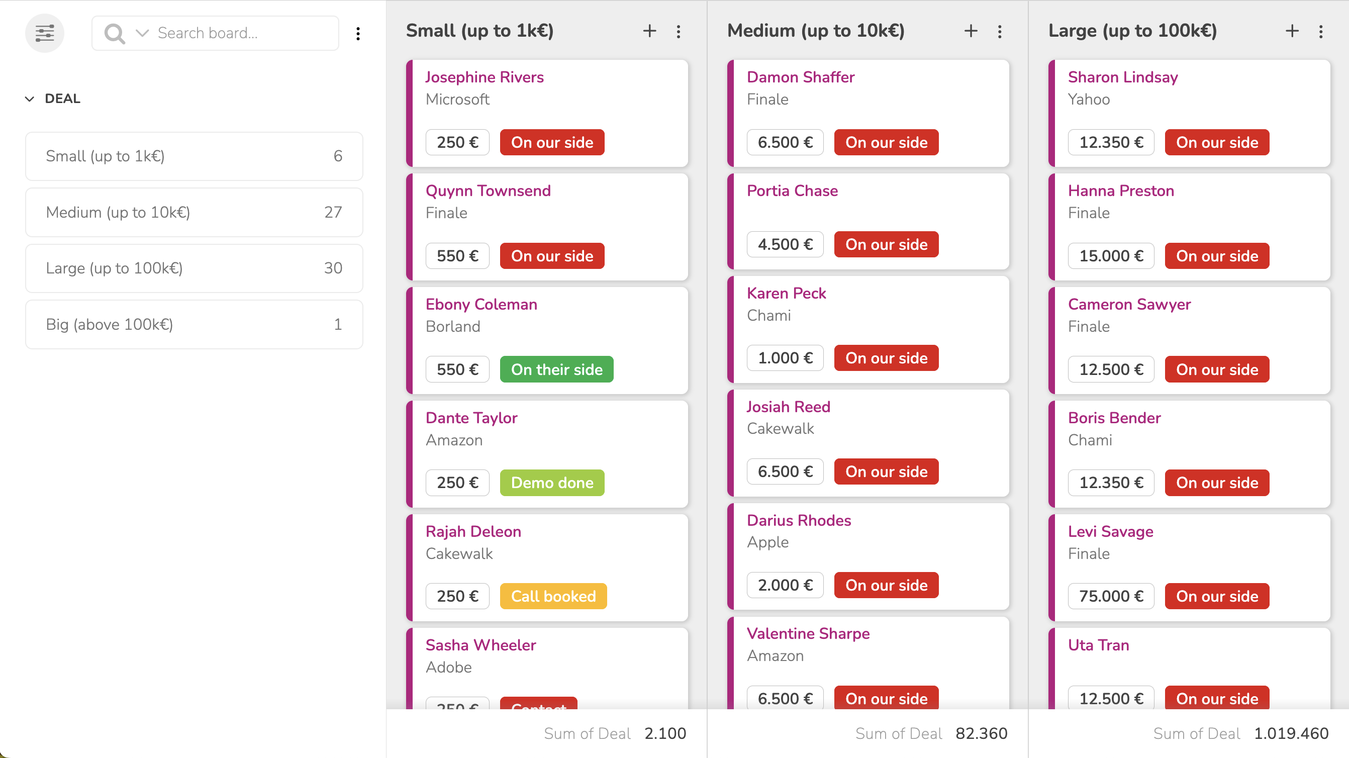 Group, filter, and calculate sums and averages based on number fields.